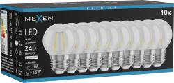 Mexen Vintis 10x Bec LED filament E27, G45, 2W, Neutră - 4000K, 240 lm, transparent - L156-E27-0227-00x10 - L156-E27-0240-00x10 (L156-E27-0240-00x10)