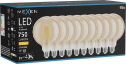 Mexen Vintis 10x Bec filament LED E27, G125, 8W, Caldă - 2700K, 750 lm, chihlimbar - L158-E27-0827-50x10 (L158-E27-0827-50x10)