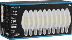 Mexen Vintis 10x Bec LED filament E14, C35, 6W, Neutru - 4000K, 720 lm, clar - L154-E14-0640-00x10 (L154-E14-0640-00x10)