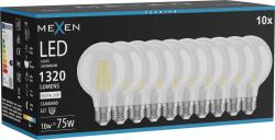 Mexen Vintis 10x Bec filament LED E27, G80, 10W, Neutru - 4000K, 1320 lm, transparent - L155-E27-1040-00x10 (L155-E27-1040-00x10)
