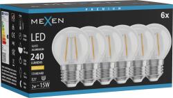 Mexen Vintis 6x Bec LED filament E27, G45, 2W, Cald - 2700K, 240 lm, clar - L156-E27-0227-00x06 (L156-E27-0227-00x06)