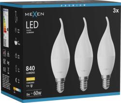Mexen Nova 3x LED lámpa E14, C37, 8W, Meleg - 3000K, 840 lm - L106-E14-0830-01x03 (L106-E14-0830-01x03)
