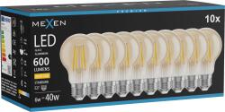 Mexen Vintis 10x LED filament izzó E27, A60, 6W, Meleg - 2700K, 600 lm, borostyán - L150-E27-0627-50x10 (L150-E27-0627-50x10)