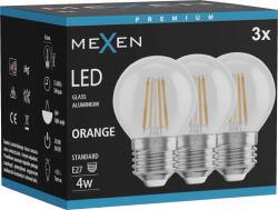 Mexen Vintis 3x Bec filament LED E27, G45, 4W, 55 lm, portocaliu - L156-E27-04XX-48x03 (L156-E27-04XX-48x03)