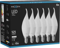 Mexen Nova 6x LED lámpa, gyertyaláng E14, C37, 5W, Semleges - 4000K, 525 lm - L106-E14-0540-01x06 (L106-E14-0540-01x06)