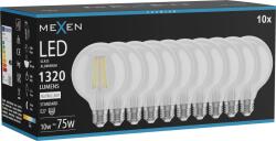 Mexen Vintis 10x Bec LED filament E27, G95, 10W, Neutru - 4000K, 1320 lm, clar - L157-E27-1040-00x10 (L157-E27-1040-00x10)