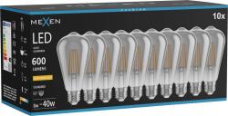 Mexen Vintis 10x Bec cu filament LED E27, ST64, 8W, Cald - 2200K, 600 lm, fumuriu - L152-E27-0822-70x10 (L152-E27-0822-70x10)