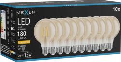 Mexen Vintis 10x LED filament izzó E27, G80, 2W, Meleg - 2200K, 180 lm, borostyán - L155-E27-0222-50x10 (L155-E27-0222-50x10)
