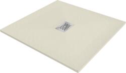 Mexen Hugo SMC négyzet alakú zuhanytálca 100 x 100 cm, bézs, inox fedél - 42691010-X (42691010-X)