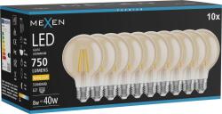 Mexen Vintis 10x Bec filament LED E27, G80, 8W, Cald - 2700K, 750 lm, ambra - L155-E27-0827-50x10 (L155-E27-0827-50x10)