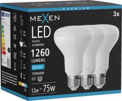 Mexen Nova 3x LED Izzó E27, R80, 12W, Hideg - 6500K, 1260 lm - L105-E27-1265-01x03 (L105-E27-1265-01x03)
