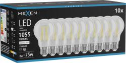 Mexen Vintis 10x LED filament izzó E27, A60, 8W, Semleges - 4000K, 1055 lm, átlátszó - L150-E27-0840-00x10 (L150-E27-0840-00x10)