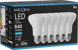 Mexen Nova 6x Bec LED E27, R63, 8W, Rece - 6500K, 840 lm - L104-E27-0865-01x06 (L104-E27-0865-01x06)