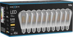 Mexen Vintis 10x Bec LED filament E27, ST64, 6W, Cald - 2700K, 510 lm, fumuriu - L152-E27-0627-70x10 (L152-E27-0627-70x10)
