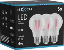 Mexen Vintis 3x Bec încălzitoare LED E27, A60, 4W, 55 lm, roșu - L150-E27-04XX-45x03 (L150-E27-04XX-45x03)
