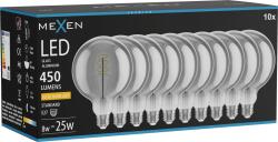 Mexen Vintis 10x Bec spirală filament LED E27, G125, 8W, Caldă - 2200K, 450 lm, fumuriu - L168-E27-0822-70x10 (L168-E27-0822-70x10)