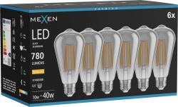 Mexen Vintis 6x Filament LED izzó E27, ST64, 10W, Meleg - 2700K, 780 lm, füstös - L152-E27-1027-70x06 (L152-E27-1027-70x06)