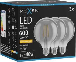 Mexen Vintis 3x Bec LED filament E27, G95, 8W, Caldă - 2200K, 600 lm, fumuriu - L157-E27-0822-70x03 (L157-E27-0822-70x03)