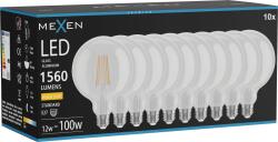 Mexen Vintis 10x LED filament izzó E27, G125, 12W, Meleg - 2700K, 1560 lm, átlátszó - L158-E27-1227-00x10 (L158-E27-1227-00x10)