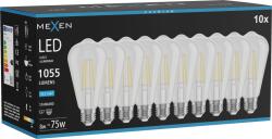 Mexen Vintis 10x LED filament izzó E27, ST64, 8W, hideg - 6500K, 1055 lm, átlátszó - L152-E27-0865-00x10 (L152-E27-0865-00x10)