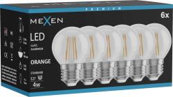 Mexen Vintis 6x Filament LED izzó E27, G45, 4W, 55 lm, narancssárga - L156-E27-04XX-48x06 (L156-E27-04XX-48x06)