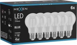 Mexen Vintis 6x LED filament izzó E27, A60, 4W, 55 lm, kék - L150-E27-04XX-47x06 (L150-E27-04XX-47x06)