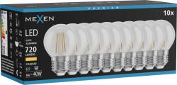 Mexen Vintis 10x LED szálas izzó E27, G45, 6W, Meleg - 2700K, 720 lm, áttetsző - L156-E27-0627-00x10 (L156-E27-0627-00x10)