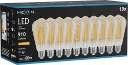 Mexen Vintis 10x LED filament izzó E27, ST64, 10W, Meleg - 2200K, 910 lm, borostyán - L152-E27-1022-50x10 (L152-E27-1022-50x10)