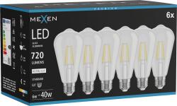 Mexen Vintis 6x LED filament lámpa E27, ST64, 6W, Neutrális - 4000K, 720 lm, átlátszó - L152-E27-0640-00x06 (L152-E27-0640-00x06)