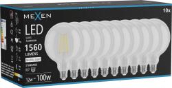 Mexen Vintis 10x LED filament izzó E27, G125, 12W, Semleges - 4000K, 1560 lm, átlátszó - L158-E27-1240-00x10 (L158-E27-1240-00x10)