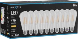 Mexen Vintis 10x LED filament izzó E27, ST64, 4W, Meleg - 2700K, 470 lm, átlátszó - L152-E27-0427-00x10 (L152-E27-0427-00x10)