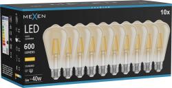 Mexen Vintis 10x LED filament izzó E27, ST64, 6W, Meleg - 2700K, 600 lm, borostyán - L152-E27-0627-50x10 (L152-E27-0627-50x10)