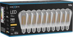 Mexen Vintis 10x LED filament izzó E27, ST64, 10W, Meleg - 2200K, 780 lm, füstszínű - L152-E27-1022-70x10 (L152-E27-1022-70x10)