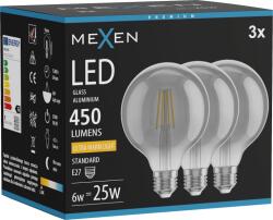 Mexen Vintis 3x LED filament izzó E27, G95, 6W, Meleg - 2200K, 450 lm, füst - L157-E27-0622-70x03 (L157-E27-0622-70x03)