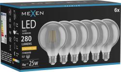 Mexen Vintis 6x LED filament izzó E27, G95, 4W, Meleg - 2200K, 280 lm, füst - L157-E27-0422-70x06 (L157-E27-0422-70x06)