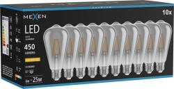 Mexen Vintis 10x LED filament izzó E27, ST64, 6W, Meleg - 2200K, 450 lm, füst - L152-E27-0622-70x10 (L152-E27-0622-70x10)