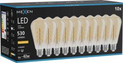 Mexen Vintis 10x LED filament spirál izzó E27, ST64, 6W, Meleg - 2200K, 530 lm, borostyán - L162-E27-0622-50x10 (L162-E27-0622-50x10)