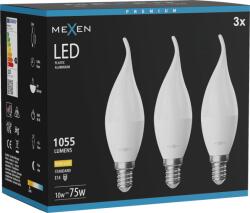 Mexen Nova 3x LED gyertyaizzó E14, C37, 10W, Meleg - 3000K, 1055 lm - L106-E14-1030-01x03 (L106-E14-1030-01x03)