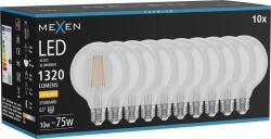 Mexen Vintis 10x LED filament izzó E27, G95, 10W, Meleg - 2700K, 1320 lm, átlátszó - L157-E27-1027-00x10 (L157-E27-1027-00x10)
