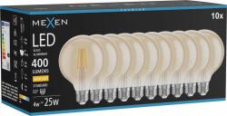 Mexen Vintis 10x LED filament izzó E27, G95, 4W, Meleg - 2700K, 400 lm, borostyán - L157-E27-0427-50x10 (L157-E27-0427-50x10)
