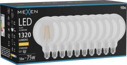 Mexen Vintis 10x LED izzószálas izzó E27, G125, 10W, Meleg - 2700K, 1320 lm, tiszta - L158-E27-1027-00x10 (L158-E27-1027-00x10)