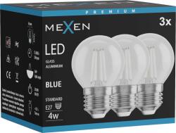 Mexen Vintis 3x LED filament izzó E27, G45, 4W, 55 lm, kék - L156-E27-04XX-47x03 (L156-E27-04XX-47x03)