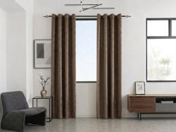  Draperie opaca LOOM VELVET 140x250 cm, maro Agatat: Inele metalice