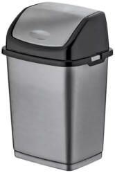 Dünya Plastik Fantasy, Billenőfedeles szemetes kuka, BPA mentes műanyag, Fekete/antracit színű, 10 Liter (8696287097028)