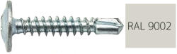  Lapos nagyfejű önfúró lemezcsavar 4, 2x19mm festett RAL9002