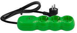  Prelungitor Verde , 3 prize, 1.5m, intrerupator VD3115N11 (VD3115N11)
