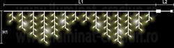 Dablerom Instalatie streasina sir 64 LED Alb Cald + FLASH 1.6x0.7m - Exterior gama S-OUT (30-196460)