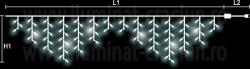 Dablerom Instalatie streasina sir 64 LED Alb Rece + FLASH 1.6x0.7m - Exterior gama S-OUT (30-196410)