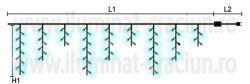 Dablerom Instalatie streasina sir 100 LED Alb Rece 2x1m fir negru DD 9006-CDL - Exterior gama sistem PROFI (DD 9006-CDL)