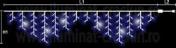 Dablerom Instalatie streasina sir 64 LED Albastra + FLASH 1.6x0.7m - Exterior gama S-OUT (30-196440)
